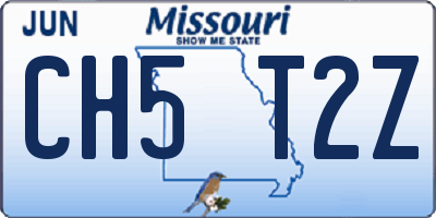MO license plate CH5T2Z