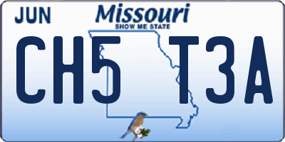 MO license plate CH5T3A
