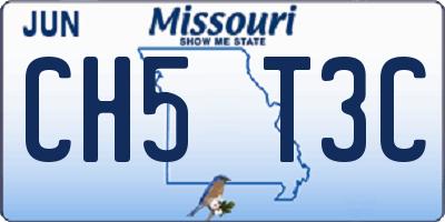 MO license plate CH5T3C