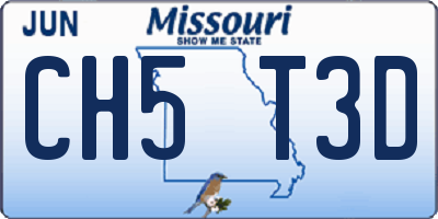 MO license plate CH5T3D