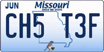 MO license plate CH5T3F