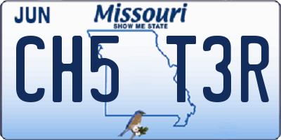 MO license plate CH5T3R