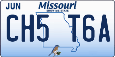 MO license plate CH5T6A