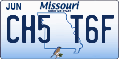 MO license plate CH5T6F