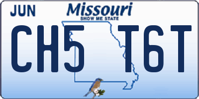 MO license plate CH5T6T