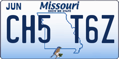 MO license plate CH5T6Z