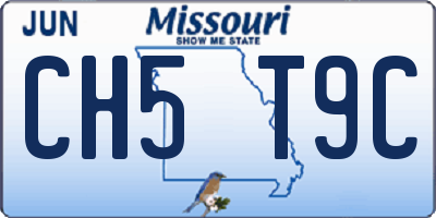 MO license plate CH5T9C