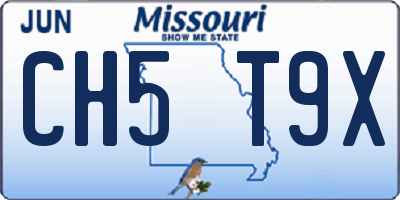 MO license plate CH5T9X