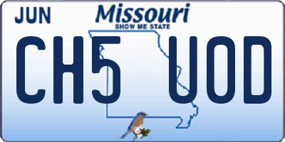 MO license plate CH5U0D