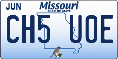 MO license plate CH5U0E