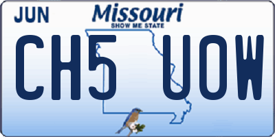 MO license plate CH5U0W