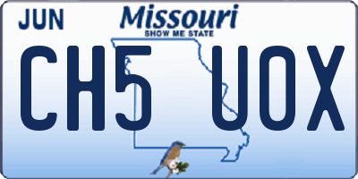MO license plate CH5U0X