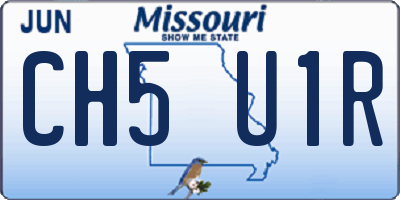 MO license plate CH5U1R