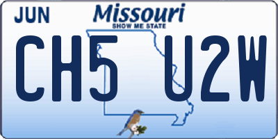 MO license plate CH5U2W