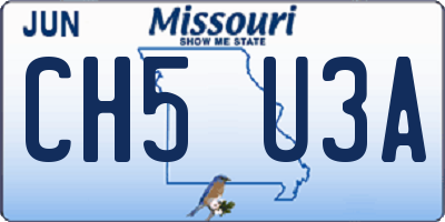 MO license plate CH5U3A