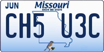 MO license plate CH5U3C