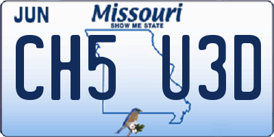 MO license plate CH5U3D