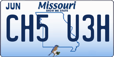 MO license plate CH5U3H