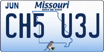 MO license plate CH5U3J