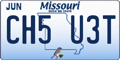 MO license plate CH5U3T