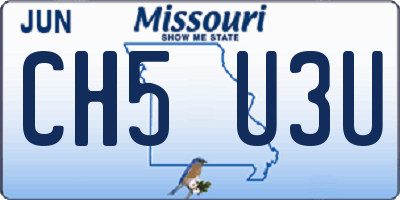 MO license plate CH5U3U
