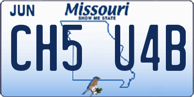 MO license plate CH5U4B