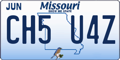MO license plate CH5U4Z