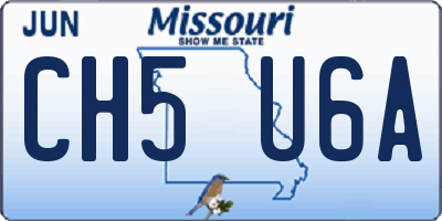 MO license plate CH5U6A