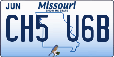 MO license plate CH5U6B