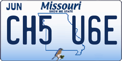 MO license plate CH5U6E