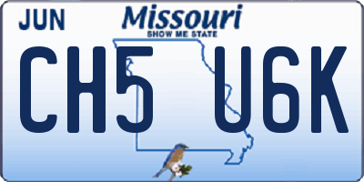MO license plate CH5U6K