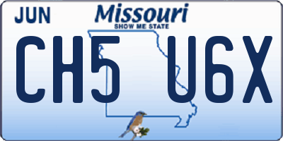 MO license plate CH5U6X