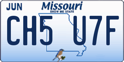 MO license plate CH5U7F
