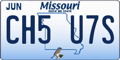 MO license plate CH5U7S