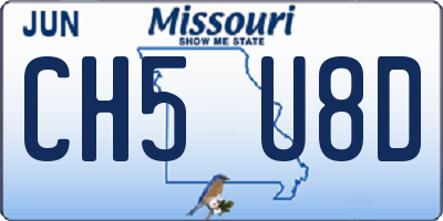 MO license plate CH5U8D