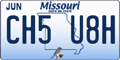 MO license plate CH5U8H