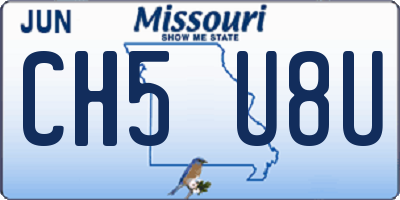MO license plate CH5U8U