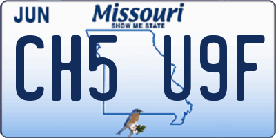 MO license plate CH5U9F