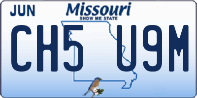 MO license plate CH5U9M