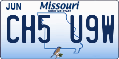 MO license plate CH5U9W