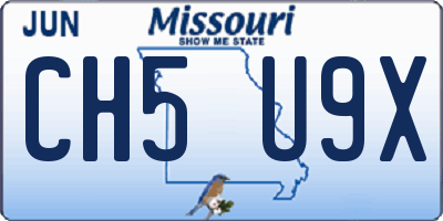 MO license plate CH5U9X
