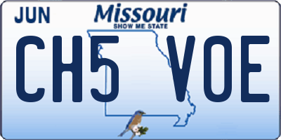 MO license plate CH5V0E