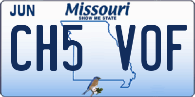 MO license plate CH5V0F