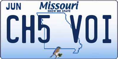 MO license plate CH5V0I
