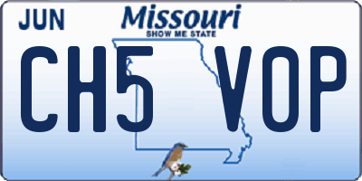 MO license plate CH5V0P