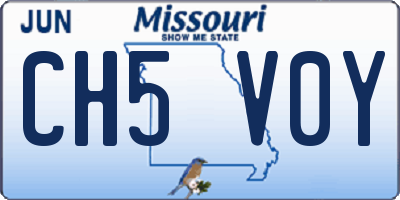 MO license plate CH5V0Y