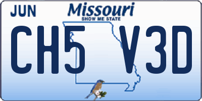 MO license plate CH5V3D