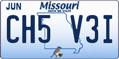 MO license plate CH5V3I