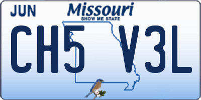 MO license plate CH5V3L