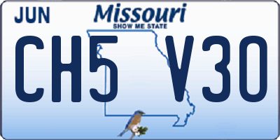 MO license plate CH5V3O